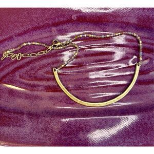 Brass arch beaded necklace